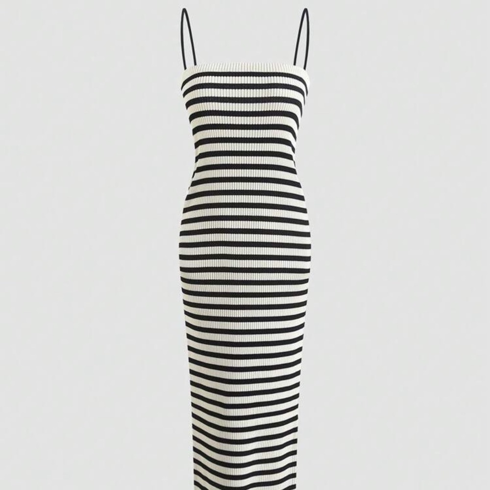 Striped print cami dress